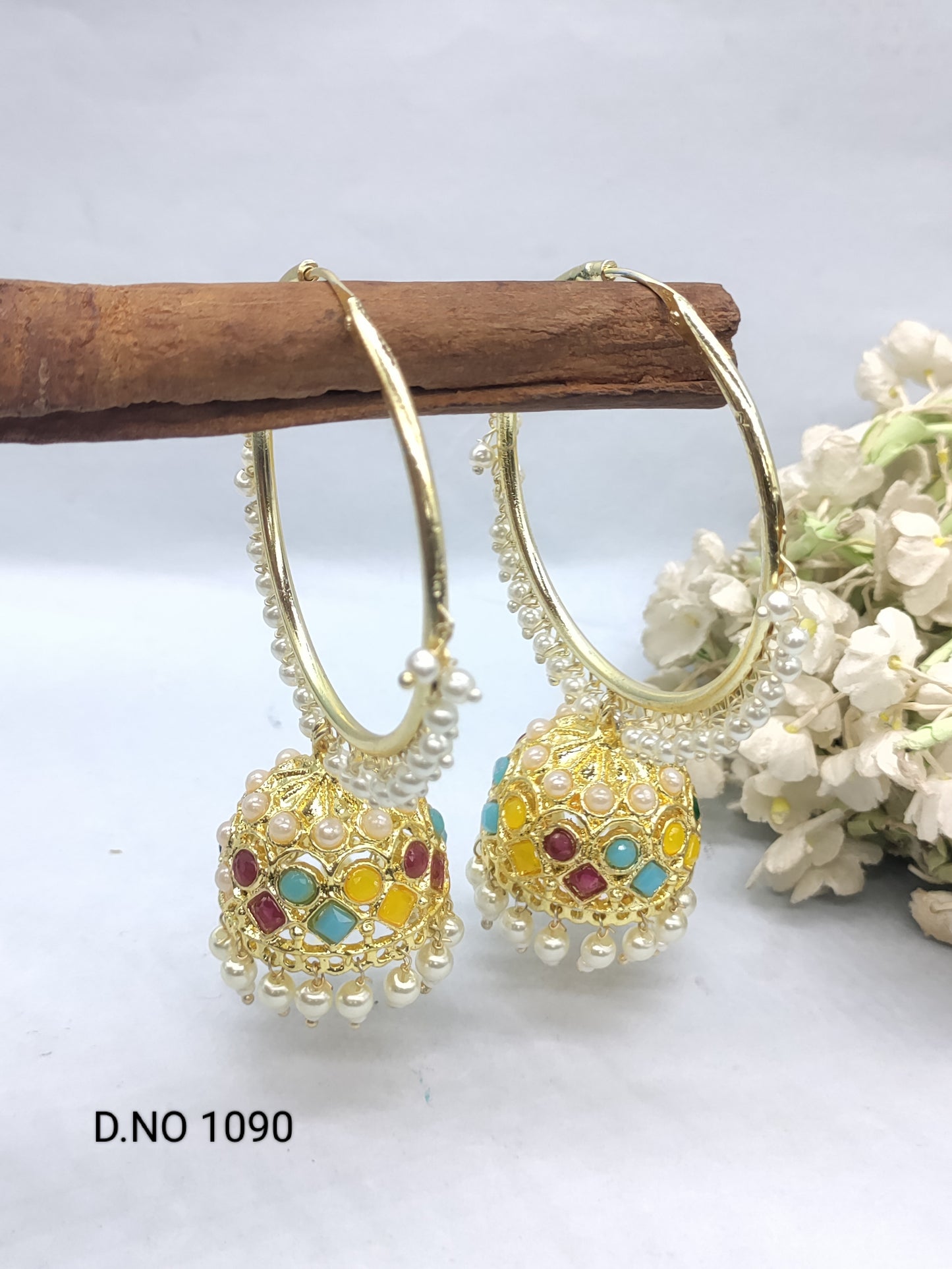 Golden Hoop Bali Earring Sku 1090 rchiecreation