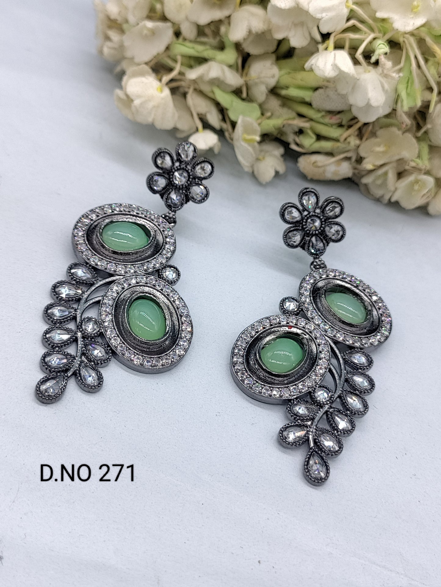 Polki Victorian Earring Sku 271 rchiecreation