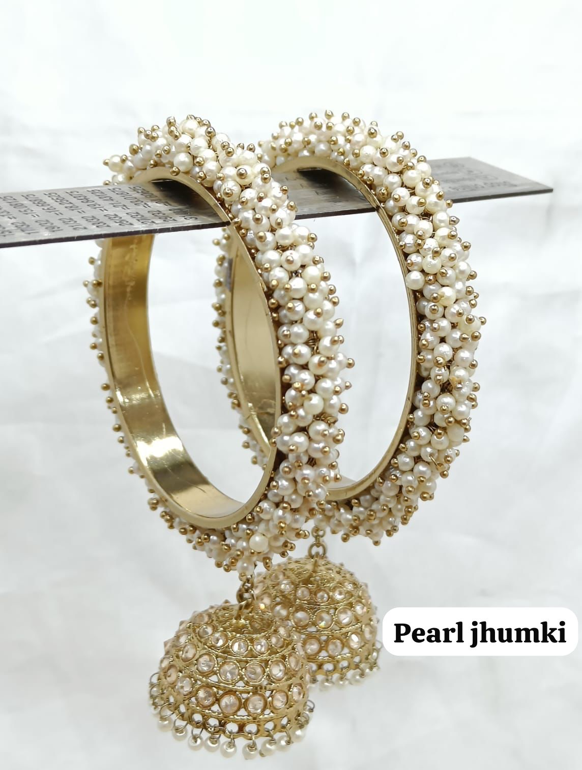 Pearl Jhumki Bangles Sku 3293 rchiecreation