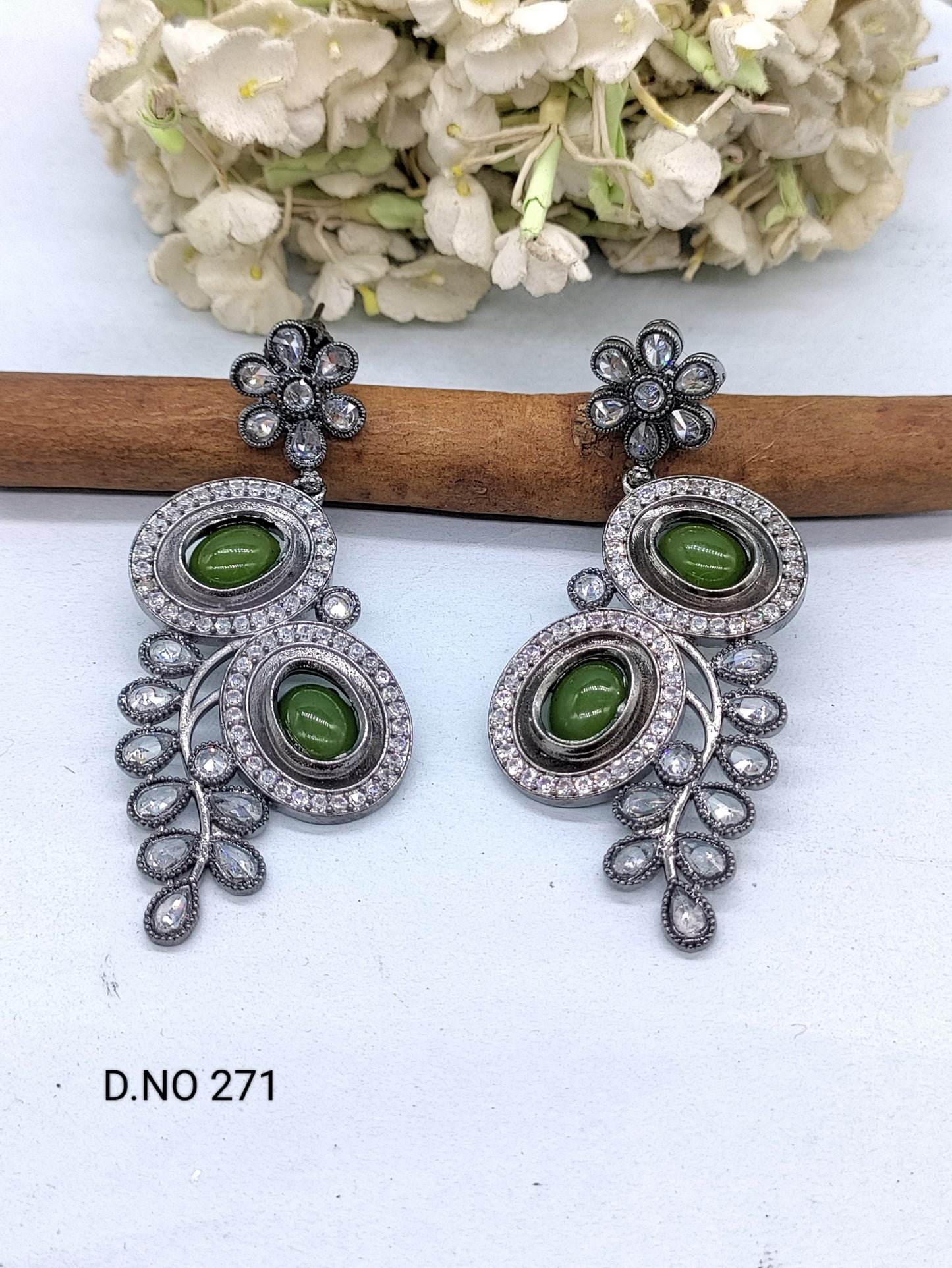 Polki Victorian Earring Sku 271 C1 rchiecreation