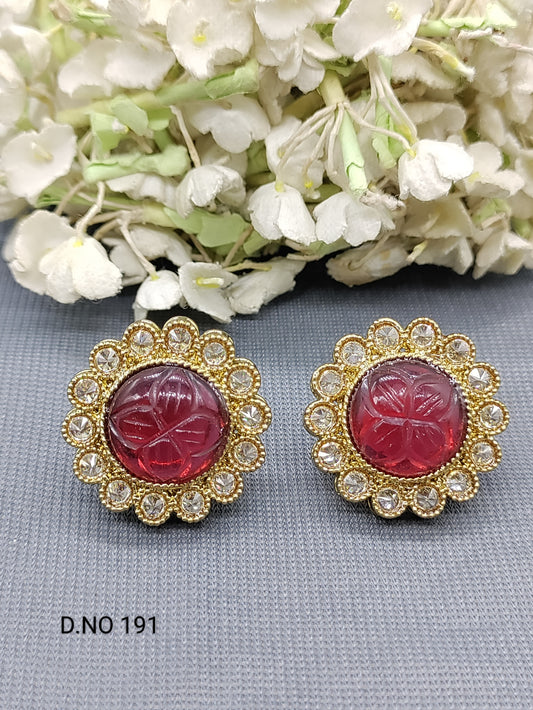 Polki Mehandi Tops& Stud Earrings Sku 191 rchiecreation