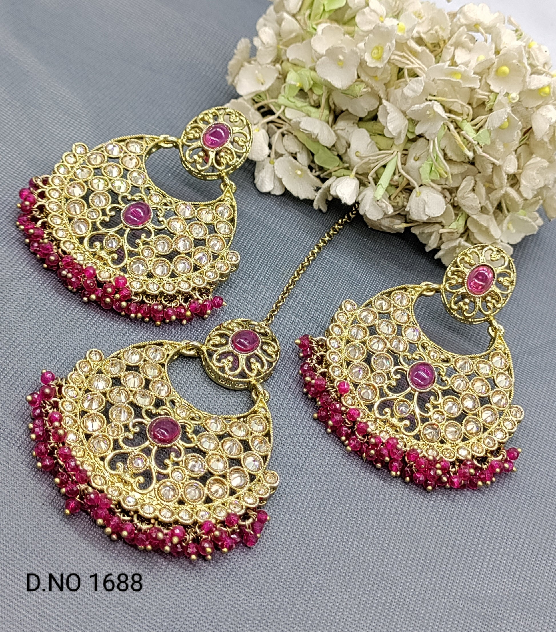 Polki Mehandi Earring &Tica Sku 1688 rchiecreation