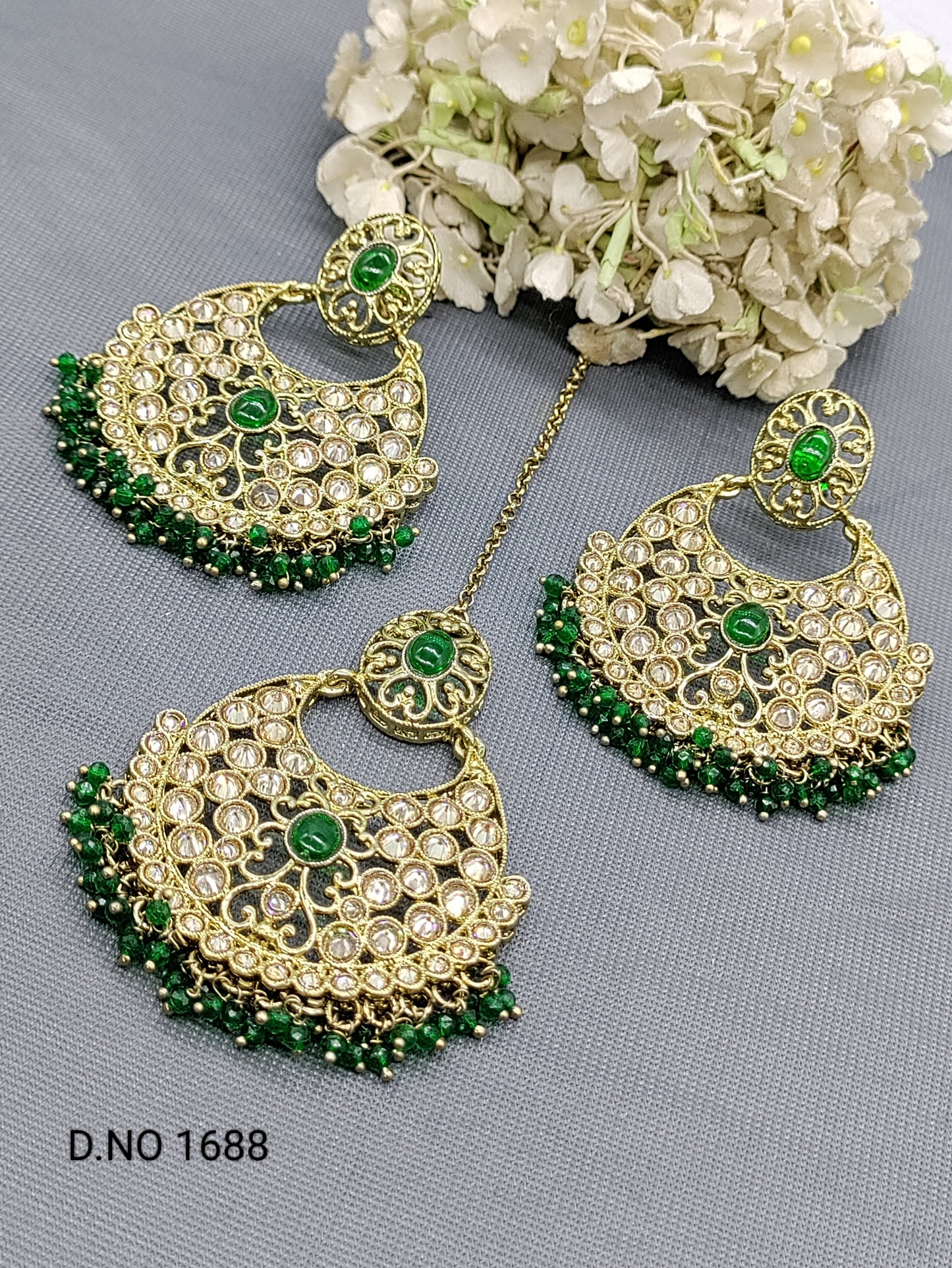 Polki Mehandi Earring &Tica Sku 1688 rchiecreation