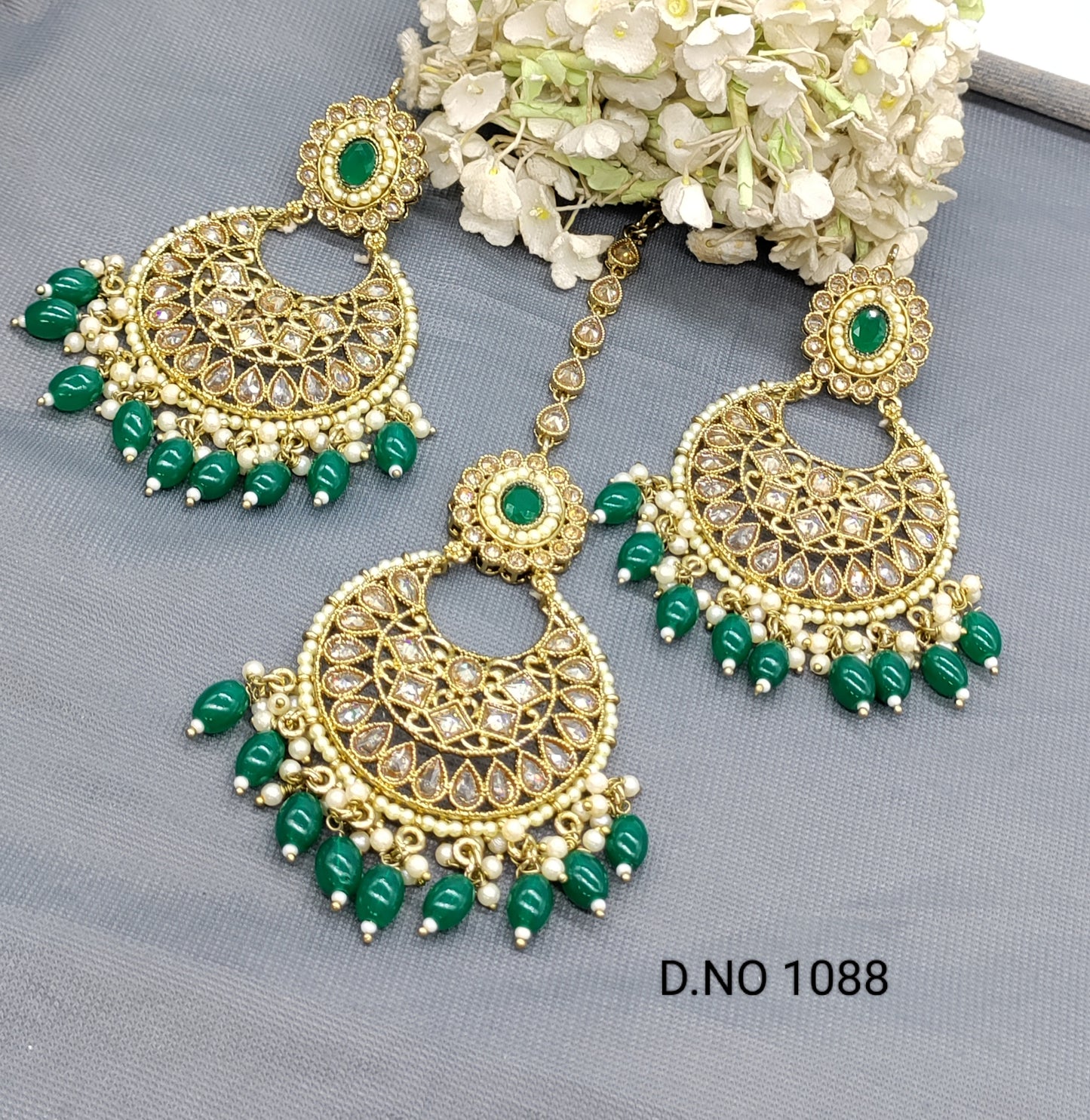 Polki Mehandi Earring &Tica Sku 1088 rchiecreation