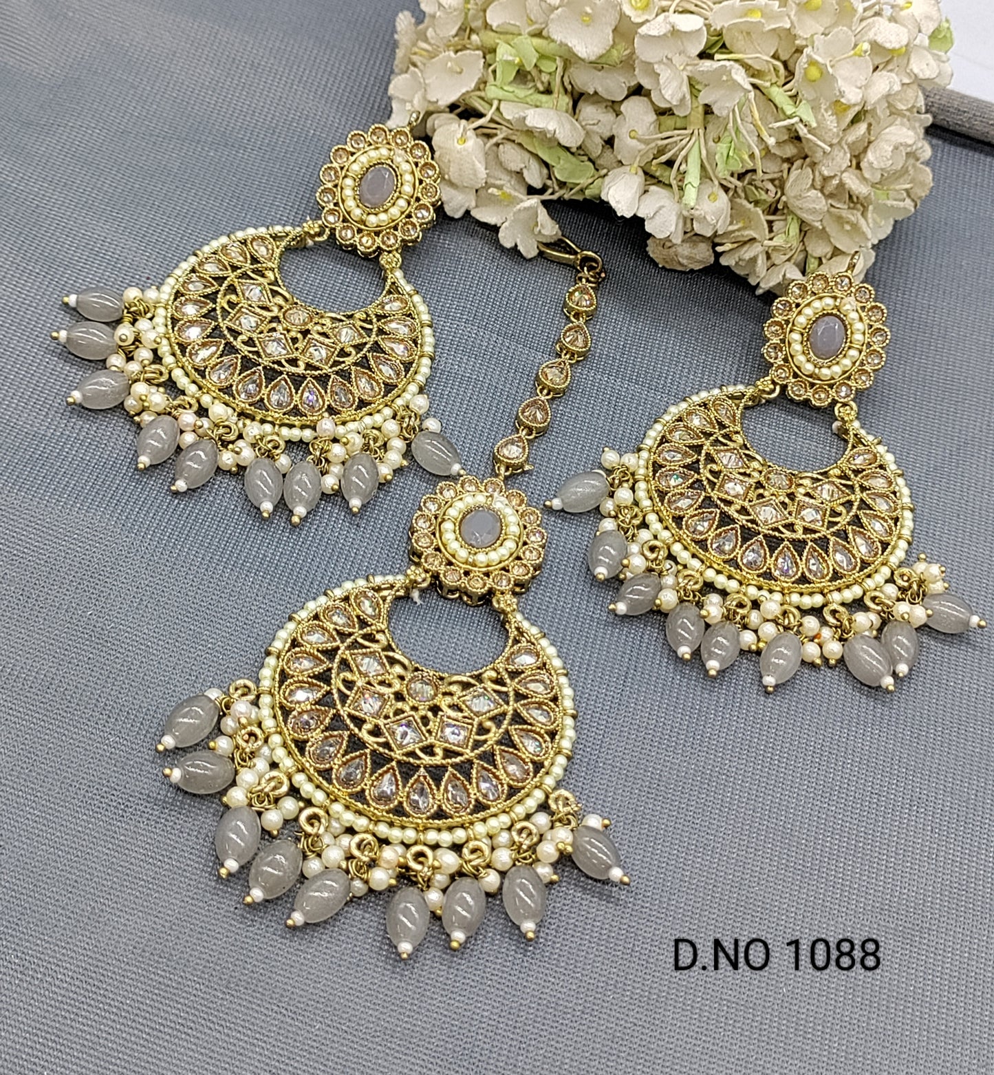 Polki Mehandi Earring &Tica Sku 1088 rchiecreation