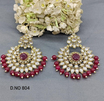 Kundan Earring Mehndi Sku 804 A2 rchiecreation