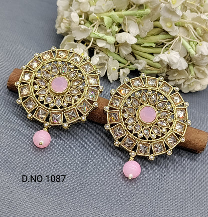 Polki Mehandi Earring Sku 1087 rchiecreation