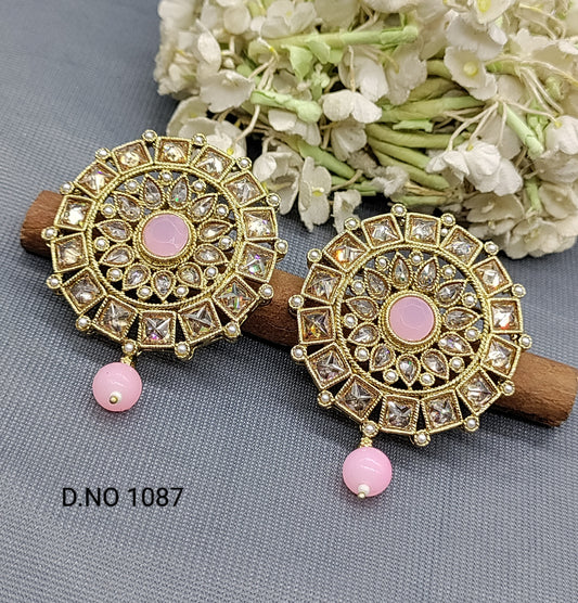 Polki Mehandi Earring Sku 1087 rchiecreation