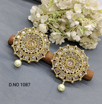 Polki Mehandi Earring Sku 1087 rchiecreation