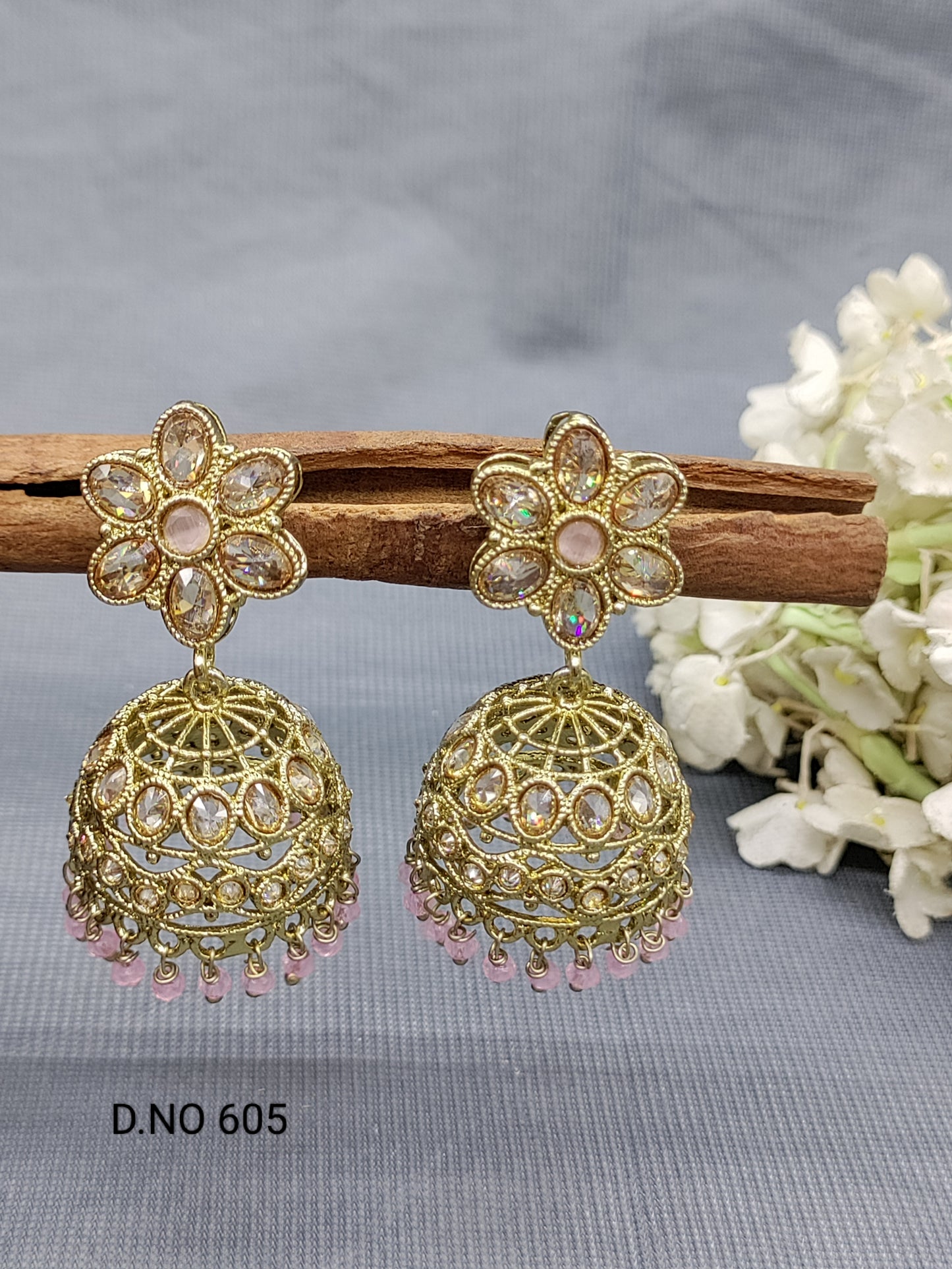 Polki Jhumki Mehndi Earring Sku-605 A4 rchiecreation