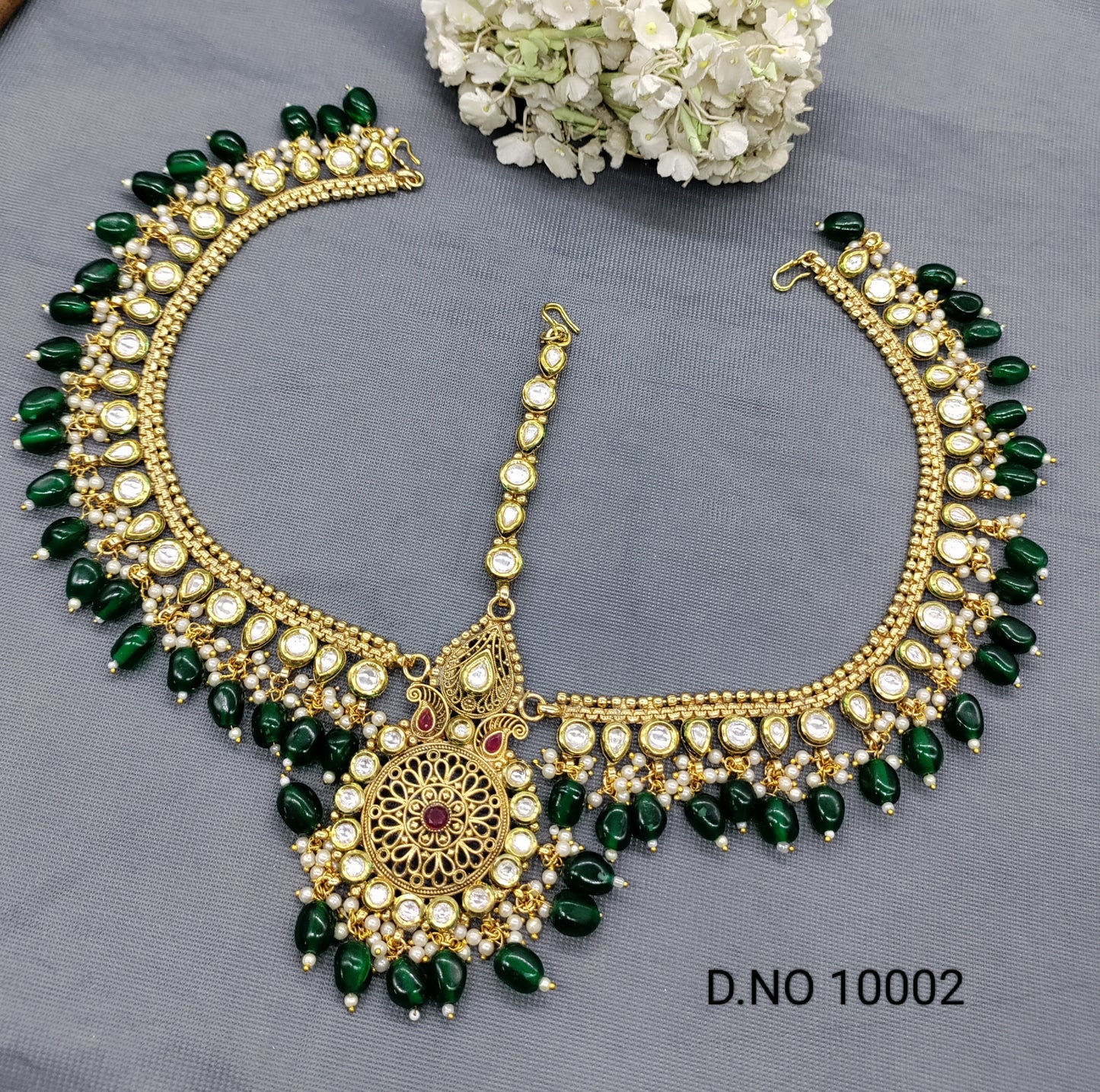 Kundan Antique Golden Matha Patti Sku 10002 rchiecreation