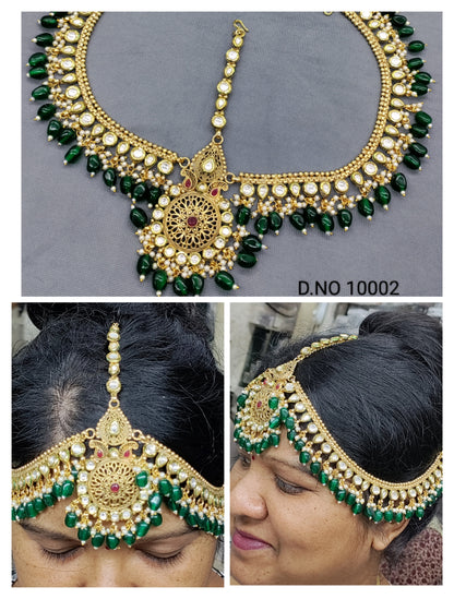 Kundan Antique Golden Matha Patti Sku 10002 rchiecreation