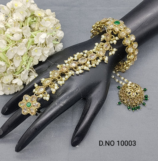 Adjustable Mehandi Polki kada Sku 10003 rchiecreation