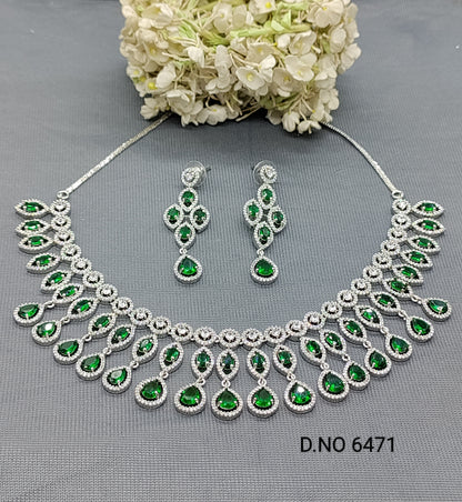 Cz Ad Necklace Rodium Sku 6471 rchiecreation