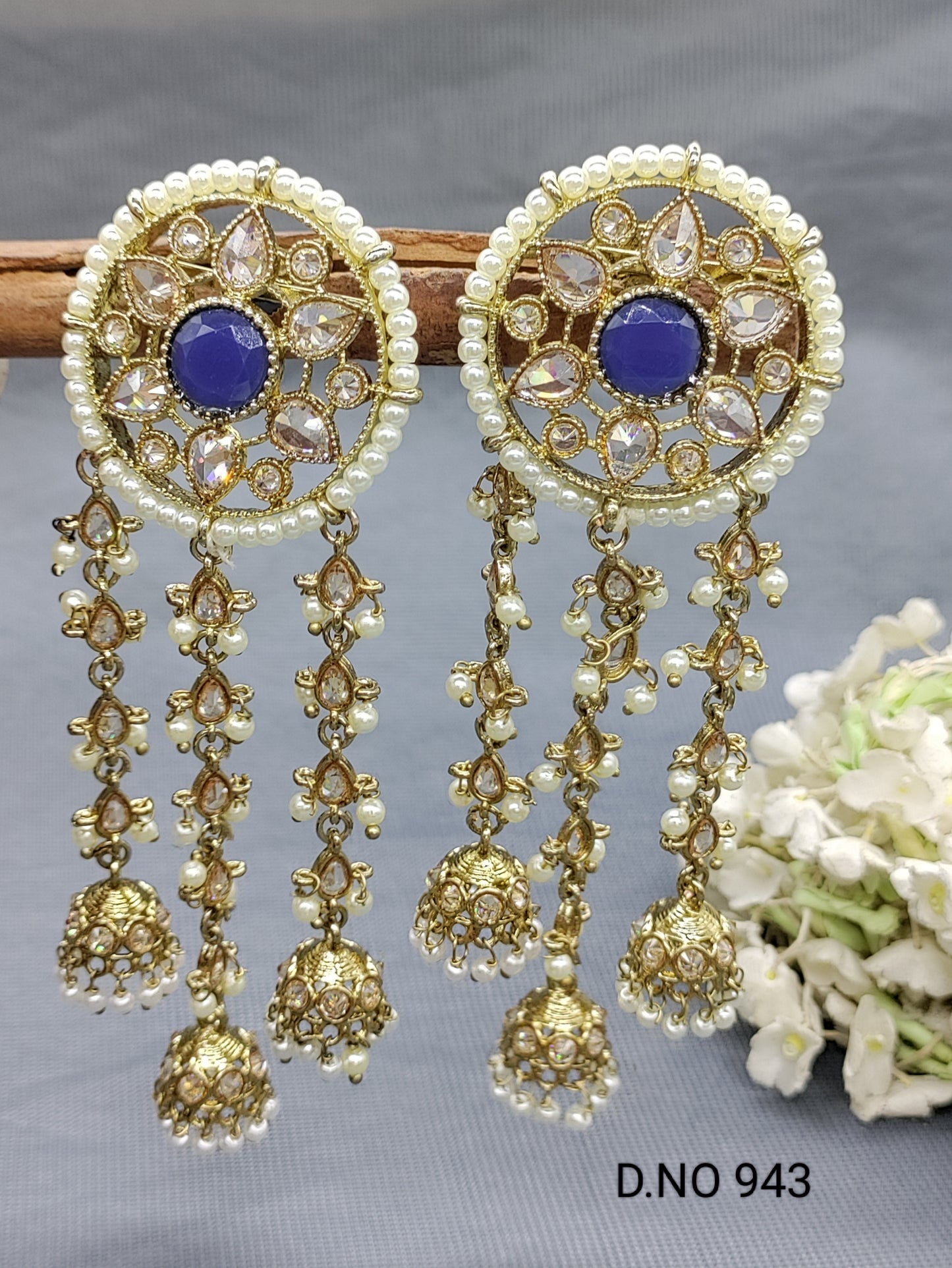 Polki Earring Mehandi Sku 943 E1 rchiecreation