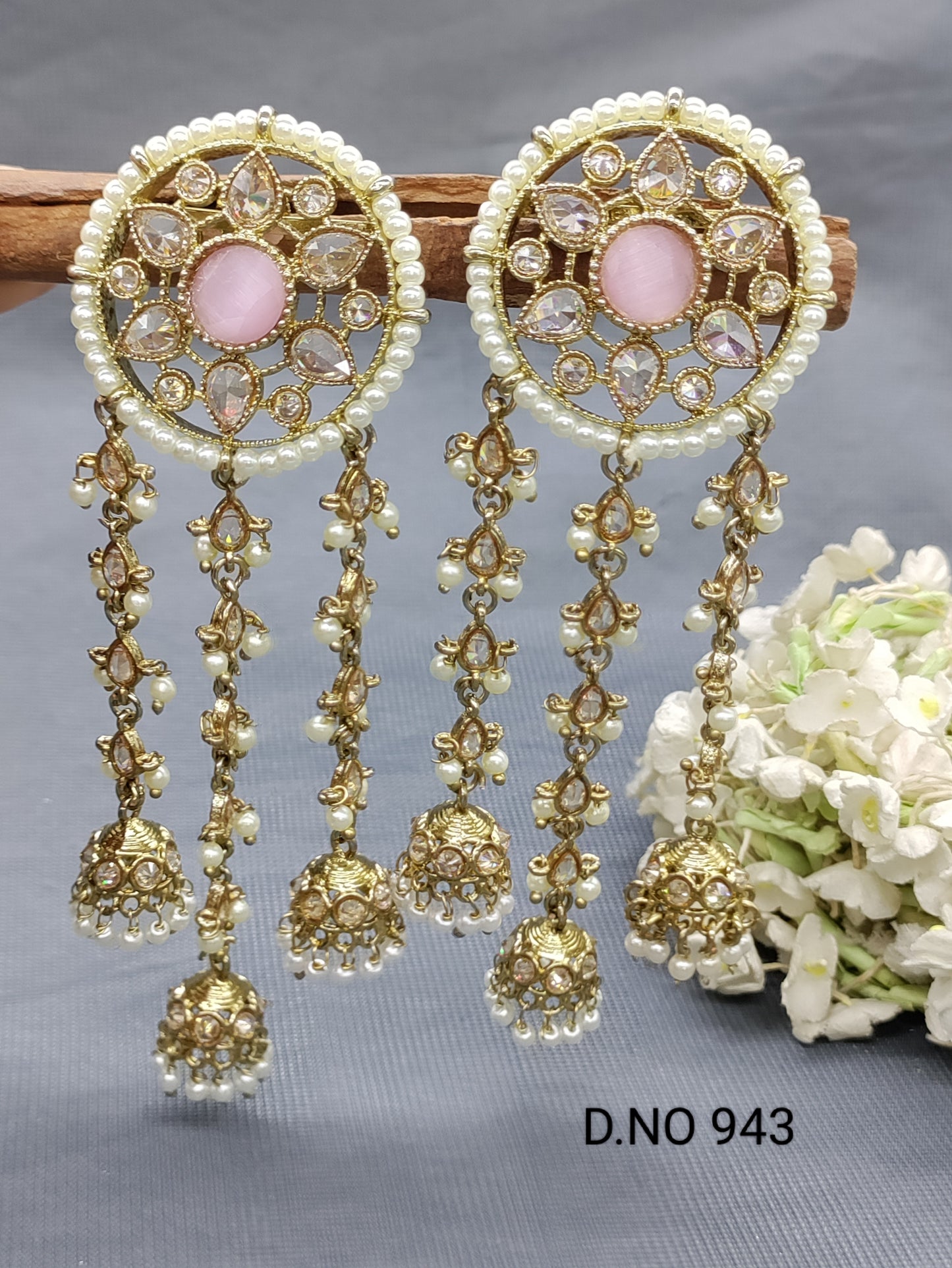 Polki Earring Mehandi Sku 943 E1 rchiecreation