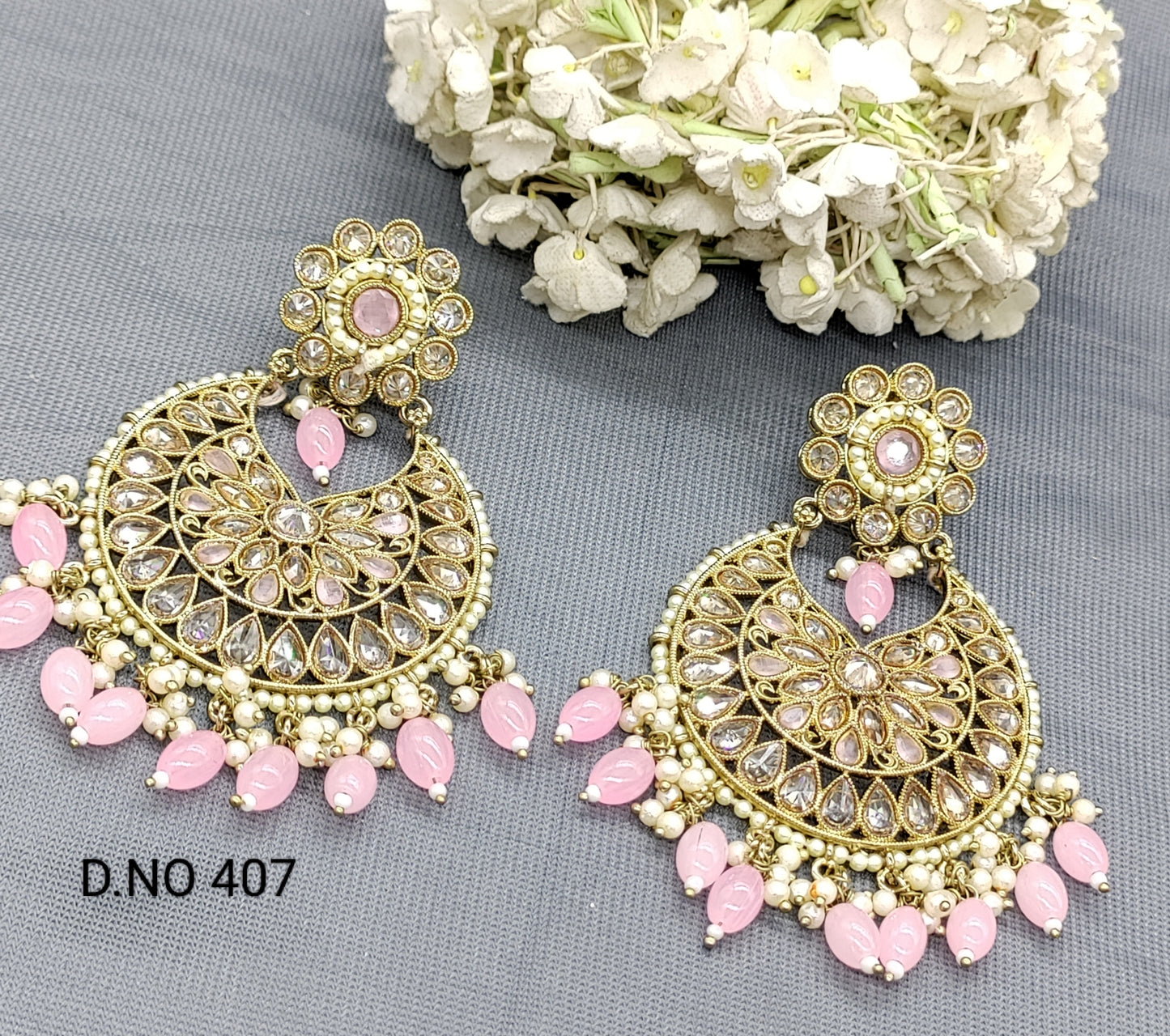 Polki Mehandi Earring Sku 407 rchiecreation