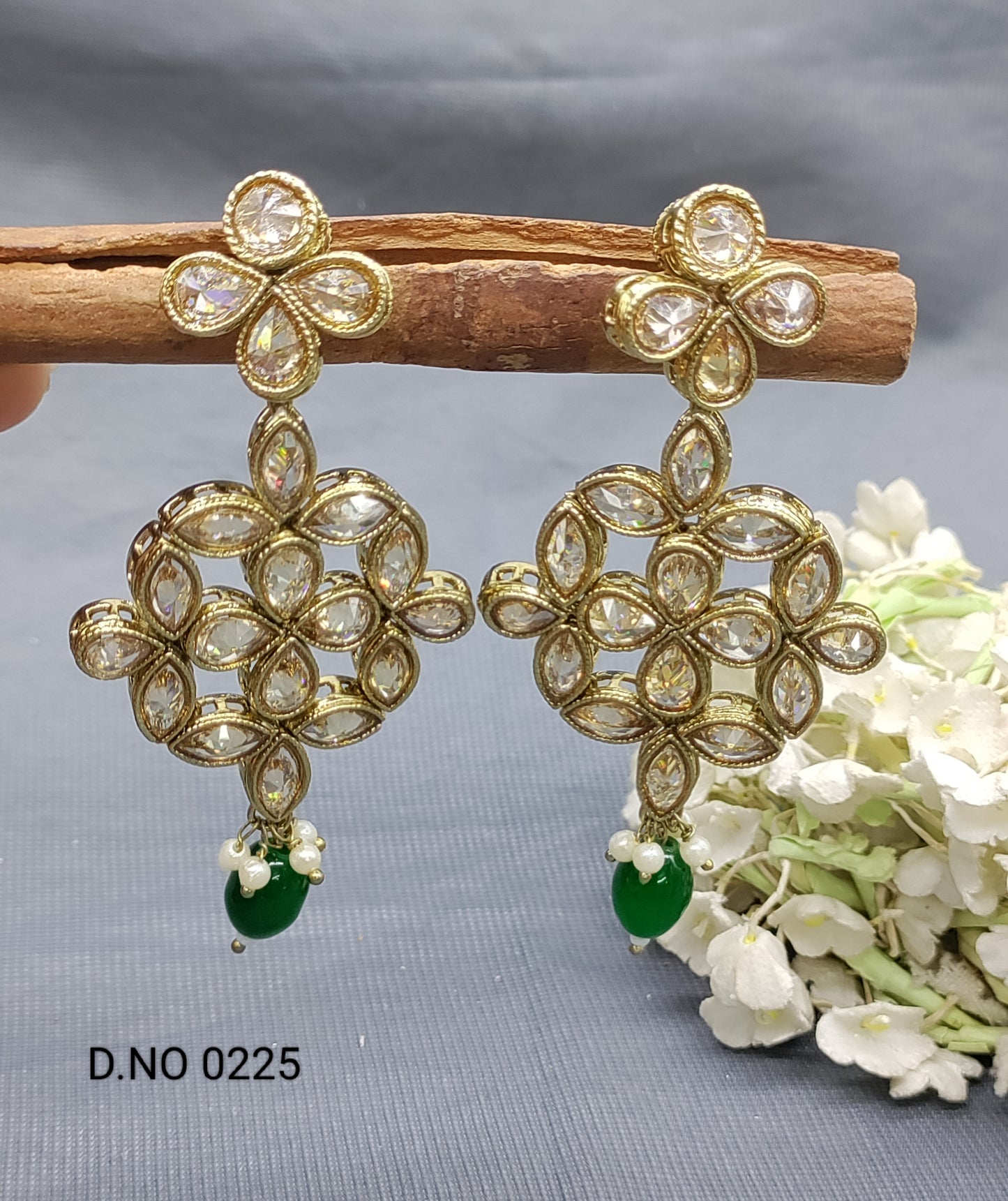 Polki Mehandi Earring Sku 0225 rchiecreation