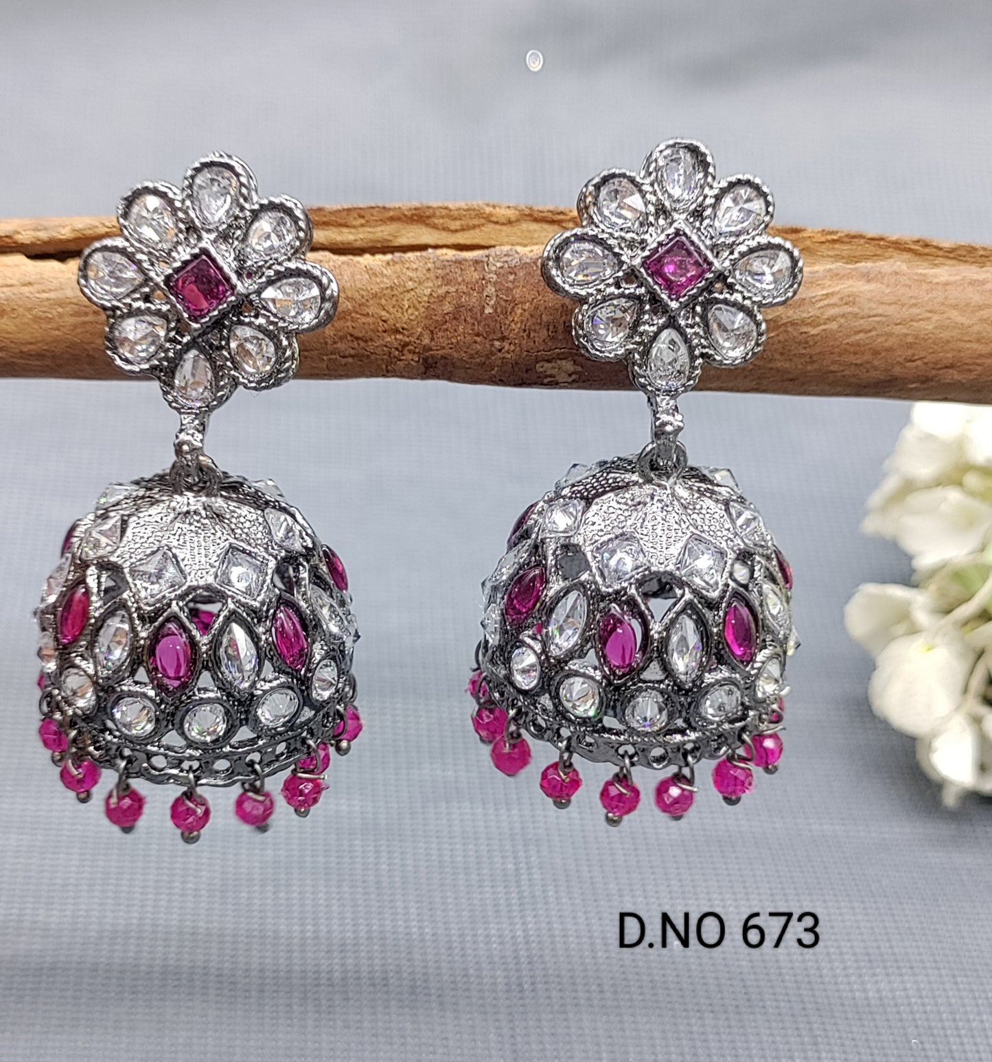 Polki Victorian Earring Sku 673 rchiecreation