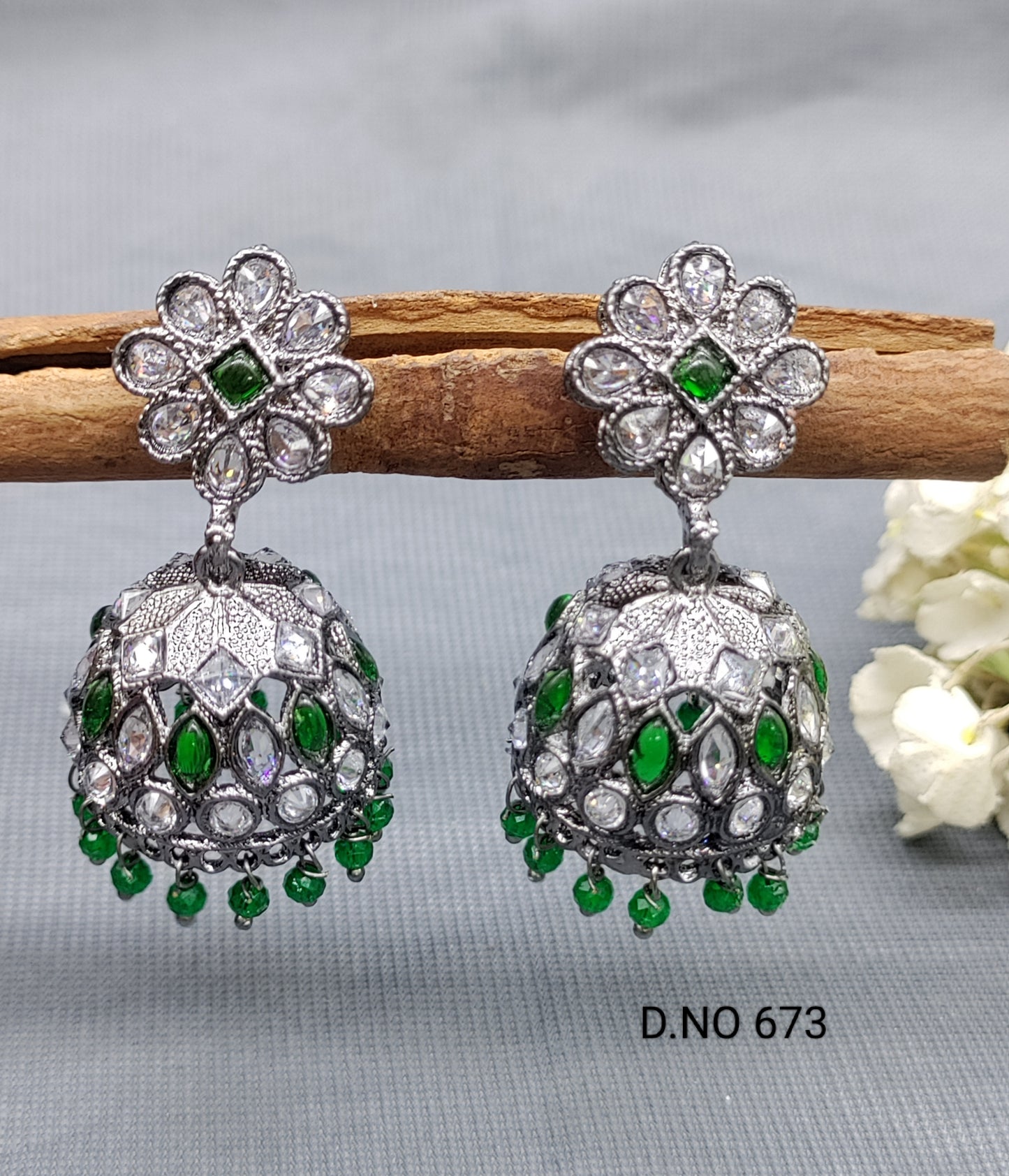 Polki Victorian Earring Sku 673 rchiecreation