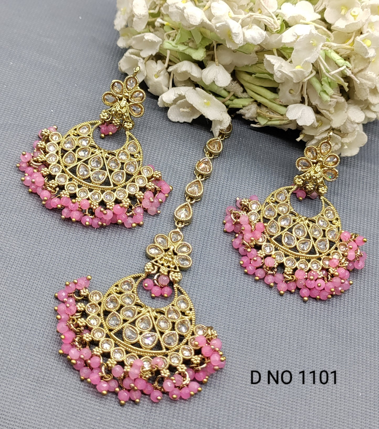 Polki Mehandi Earring & Tica Sku 1101 rchiecreation