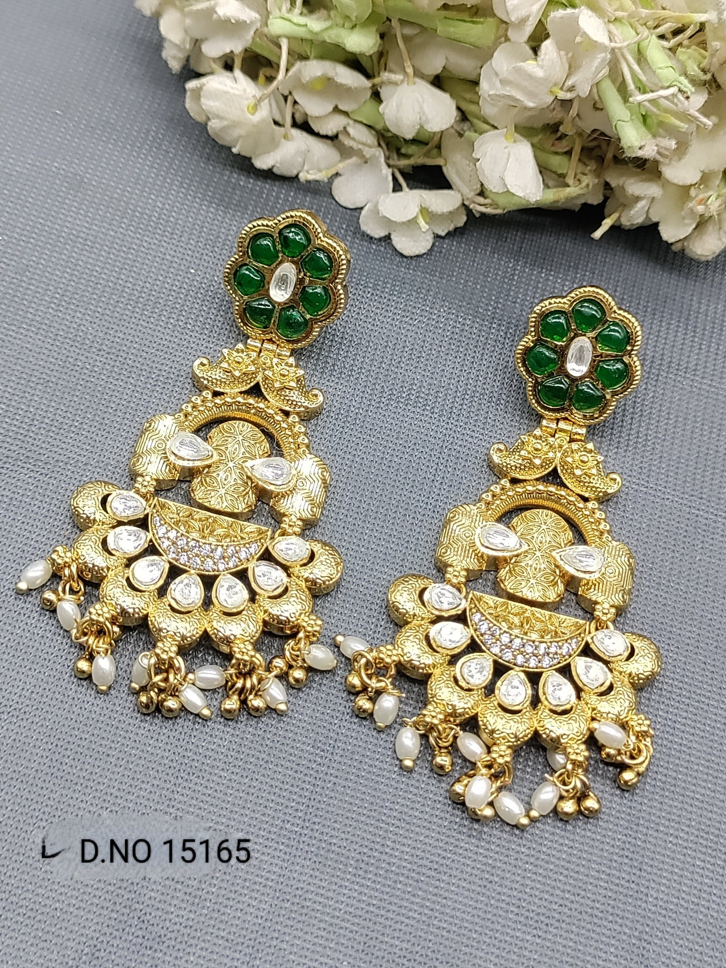 Antique Golden Earring Sku 15165 rchiecreation