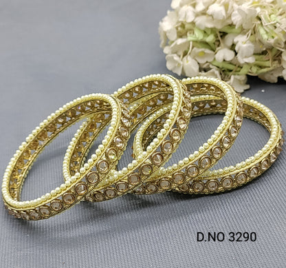 Polki Mehndi Bangles Sku-3290 rchiecreation