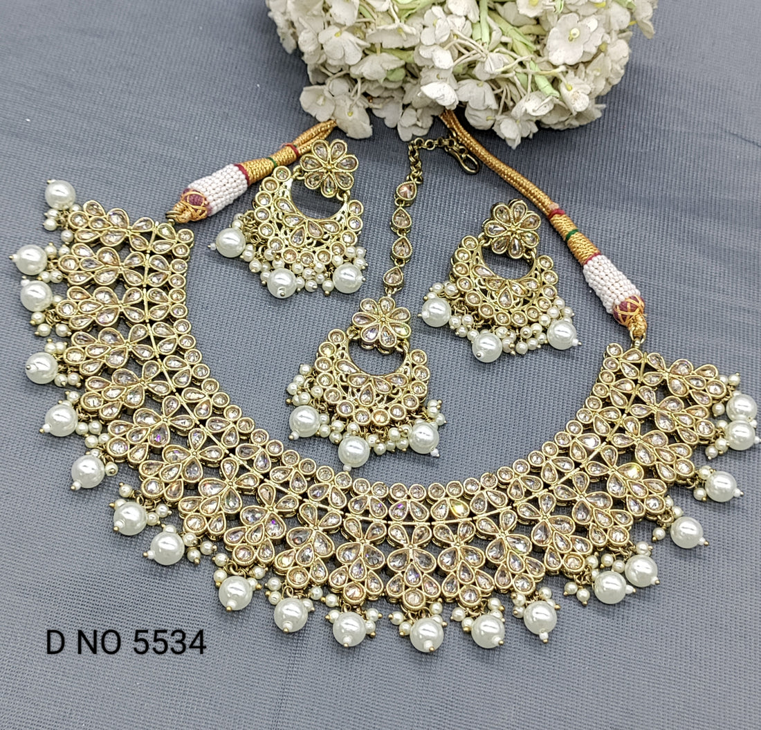 Polki Necklace Mehndi Set Sku-5534 B3 - rchiecreation