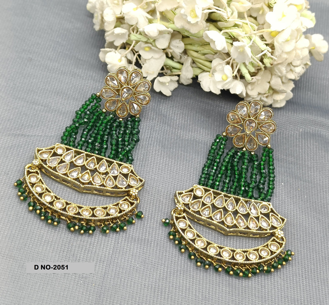 Polki Mehandi Pearl Earring Sku 2018 rchiecreation