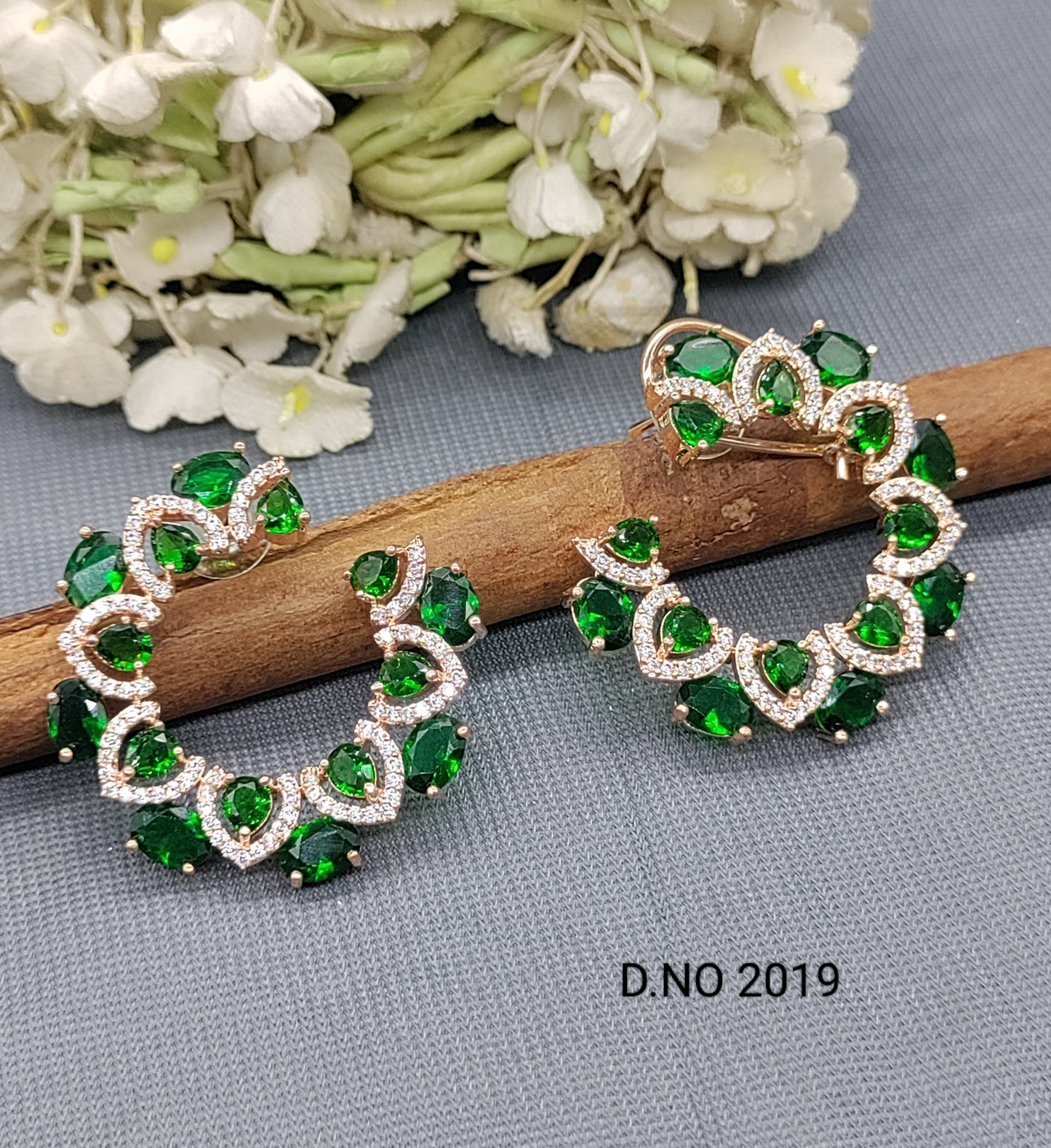 Cz Ad Rose Gold Earring Sku 2019 rchiecreation