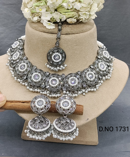 Polki Victorian Necklace Set Sku 1731 rchiecreation