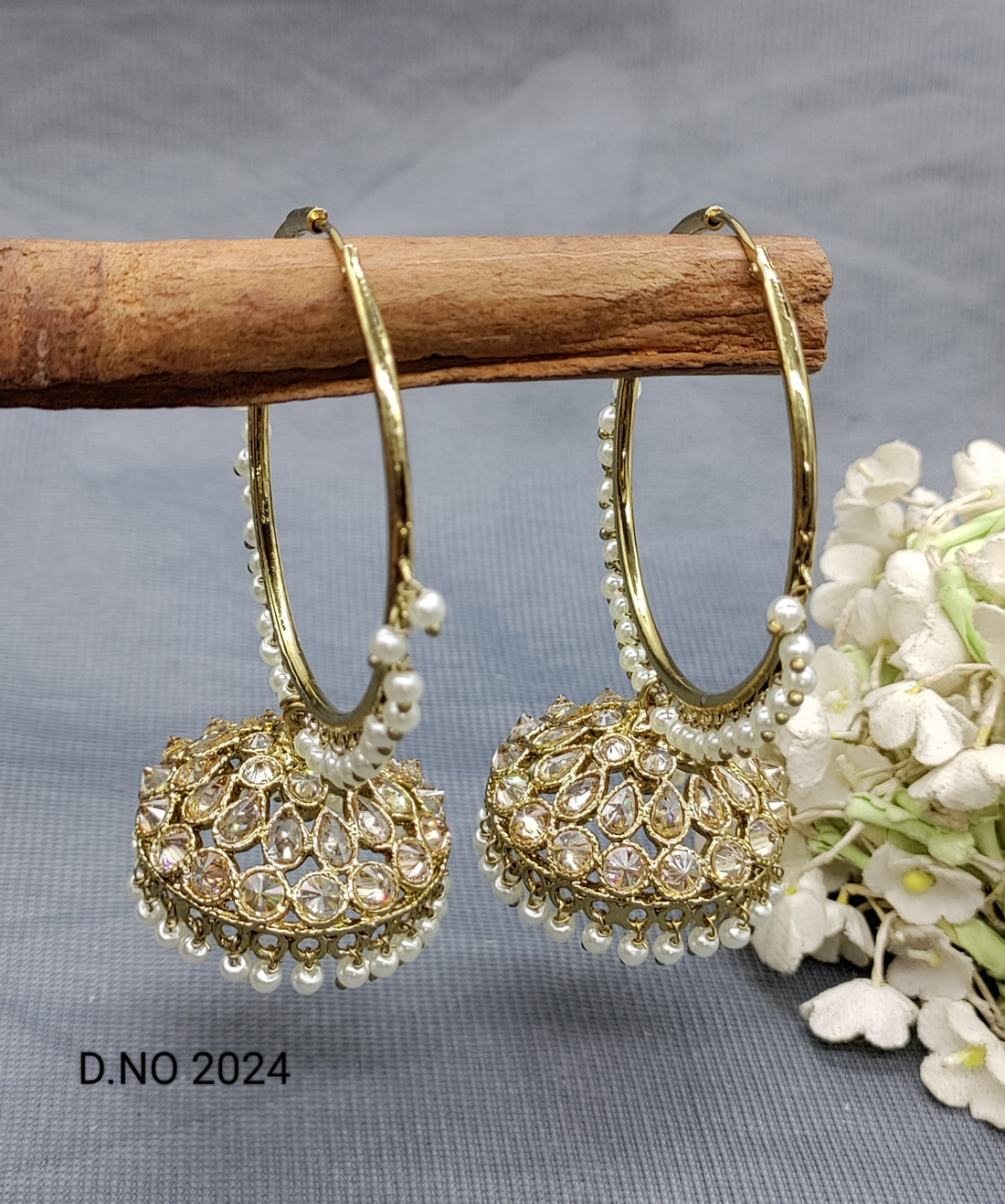 Polki Mehandi Bali Hoop Earring Sku 2024 rchiecreation