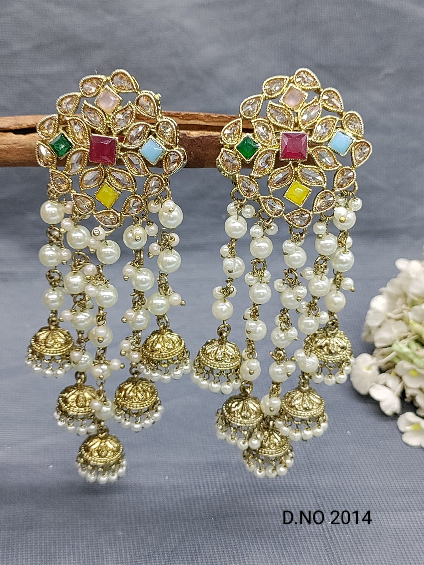 Polki Mehandi Earring Sku 2014 rchiecreation