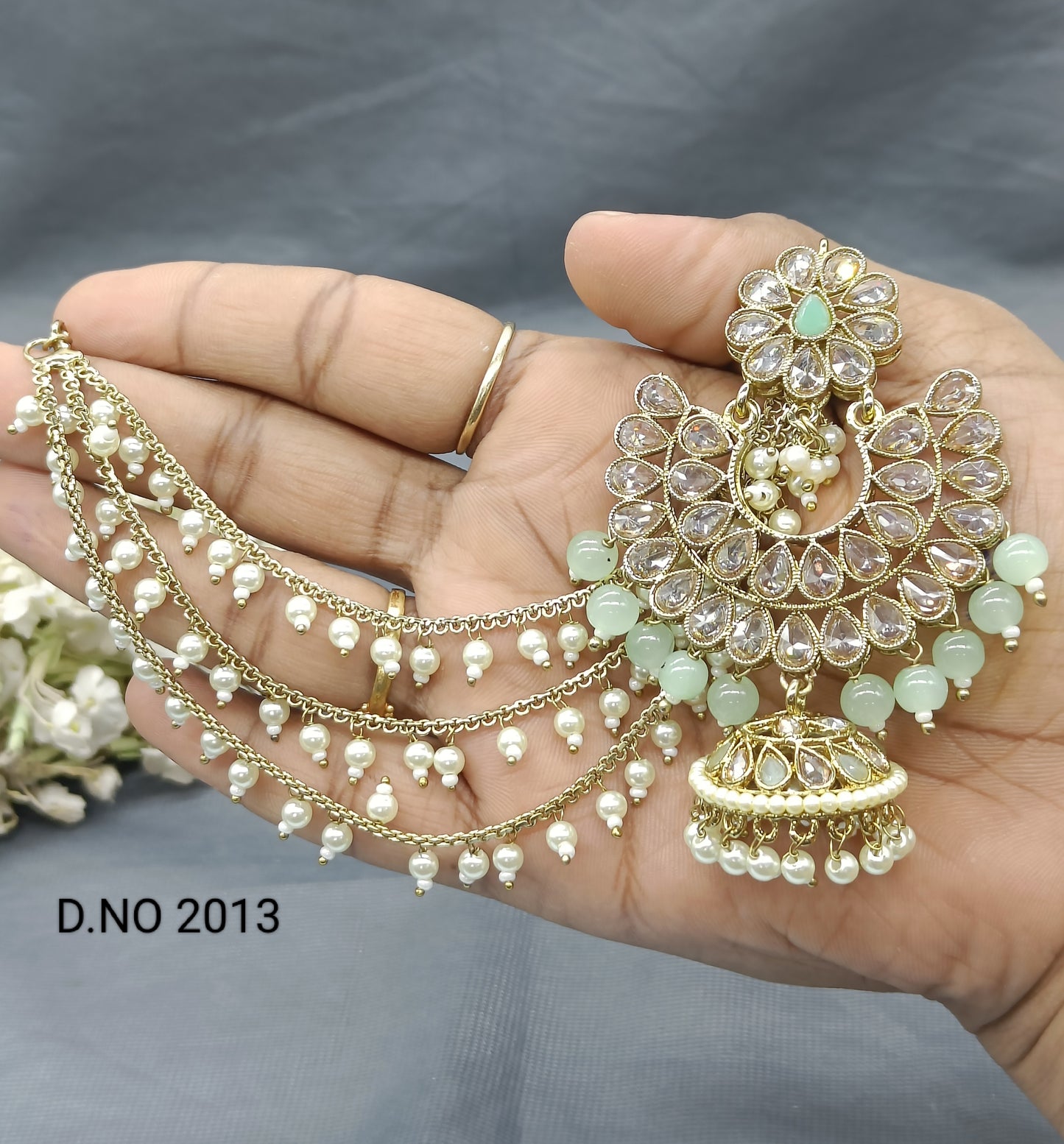 Polki Mehandi Bahubali Earring Sku 2013 rchiecreation