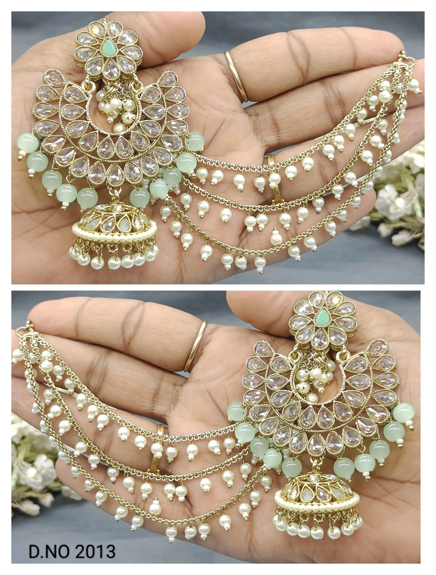 Polki Mehandi Bahubali Earring Sku 2013 rchiecreation