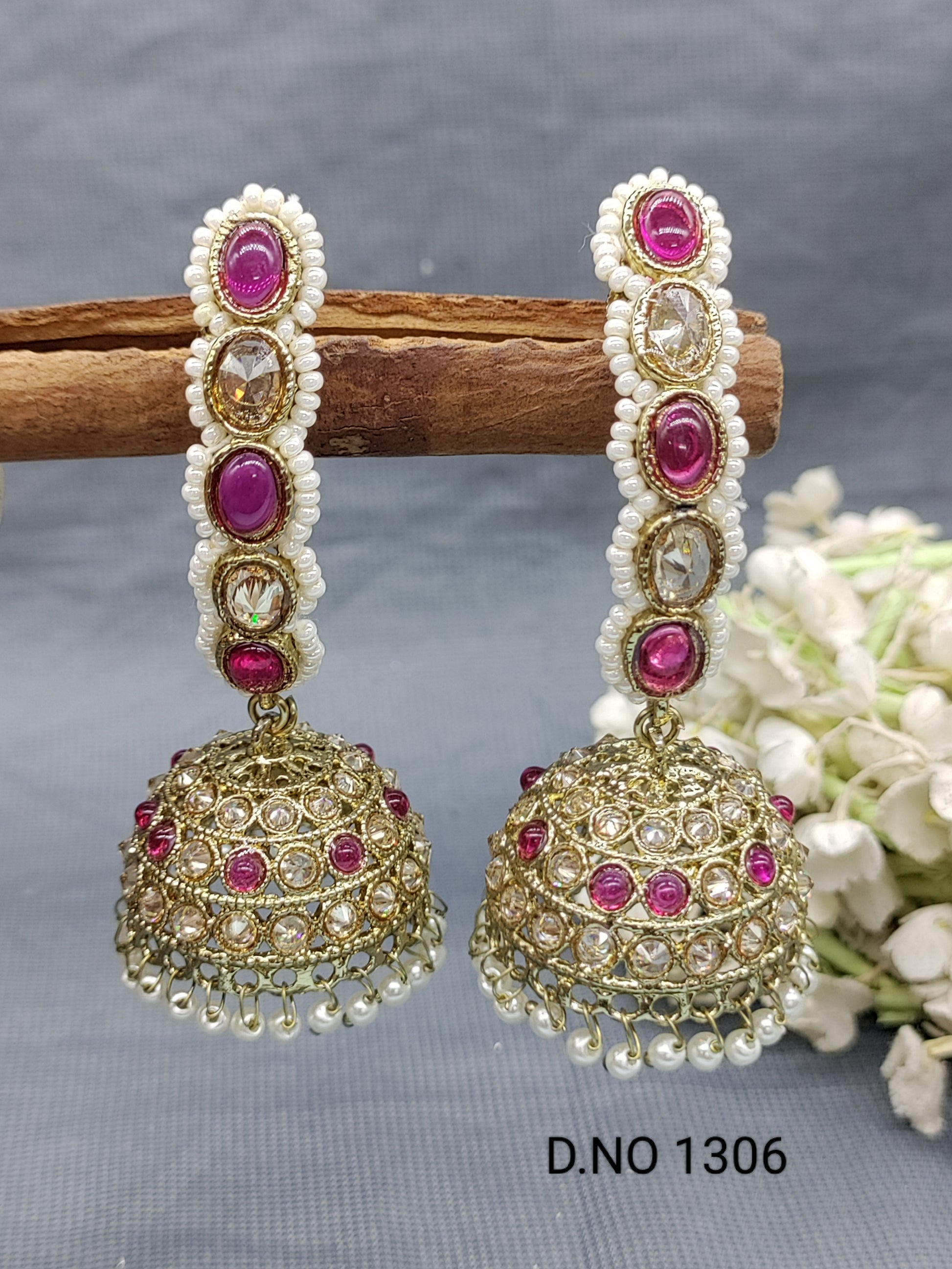 Polki Mehandi Earring Sku-1306 A4 rchiecreation