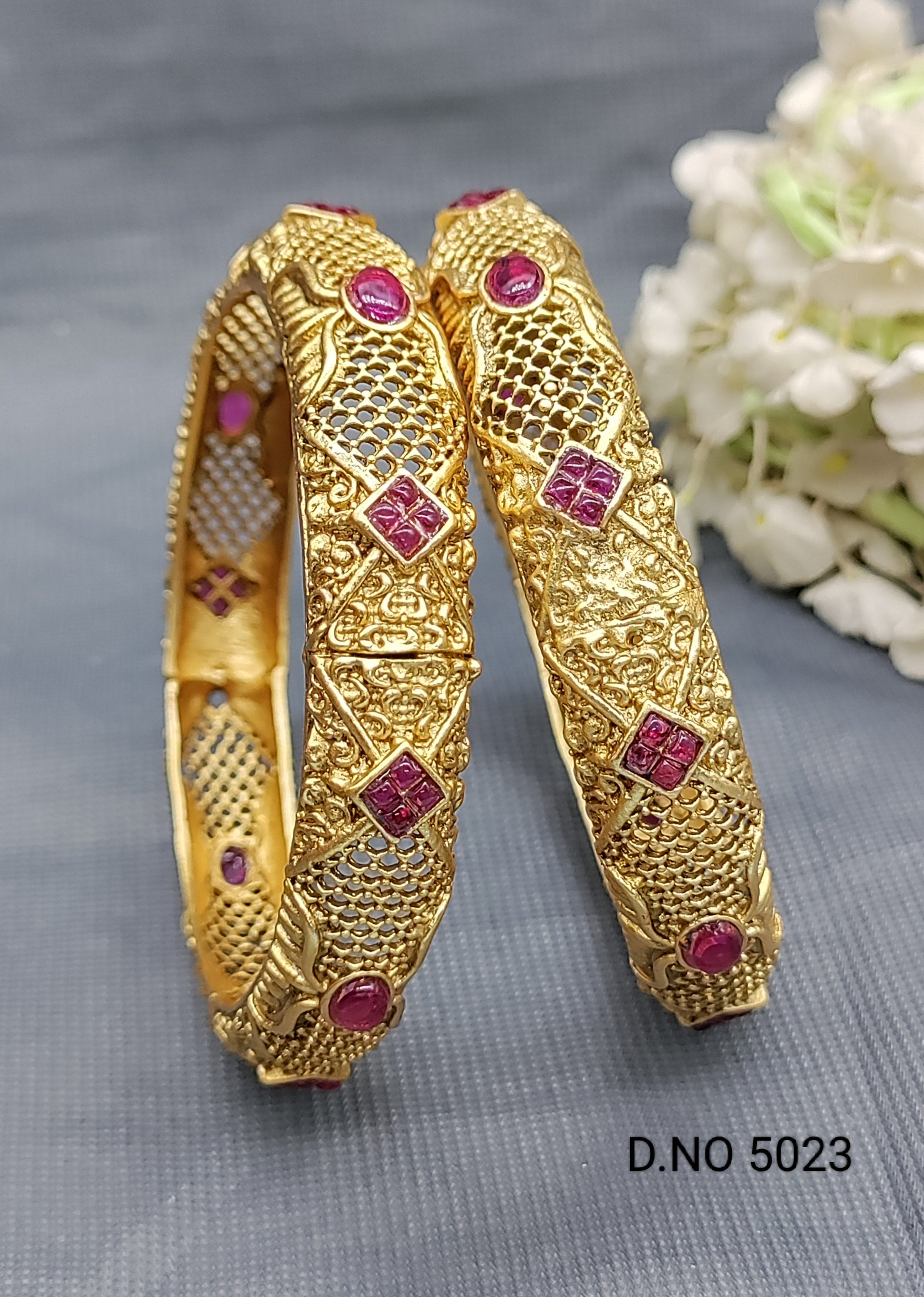 Antique Golden Bangles Sku 5023 rchiecreation