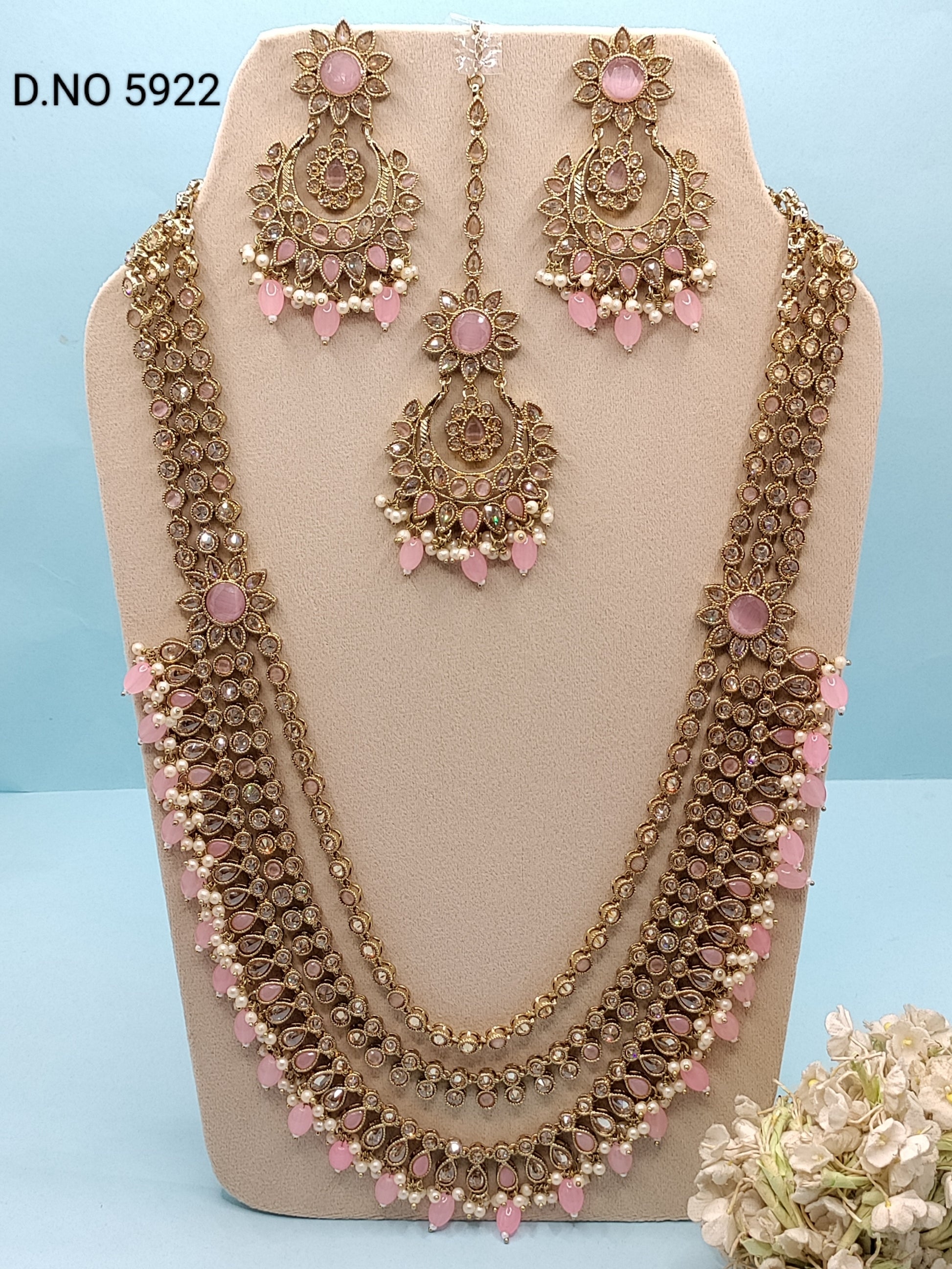 Polki Necklace Mehndi Set Sku-5922 B3 rchiecreation