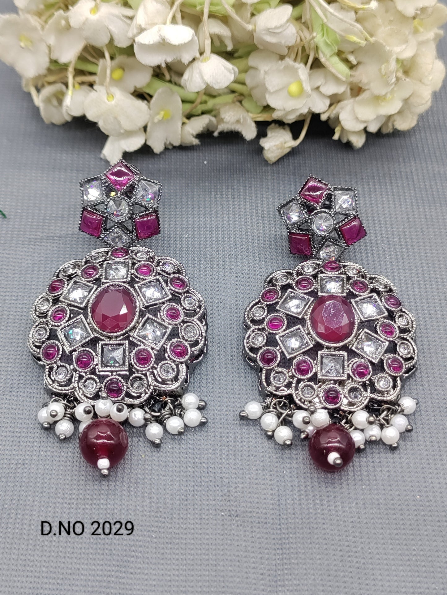 Polki Victorian Earring Sku 2029 rchiecreation