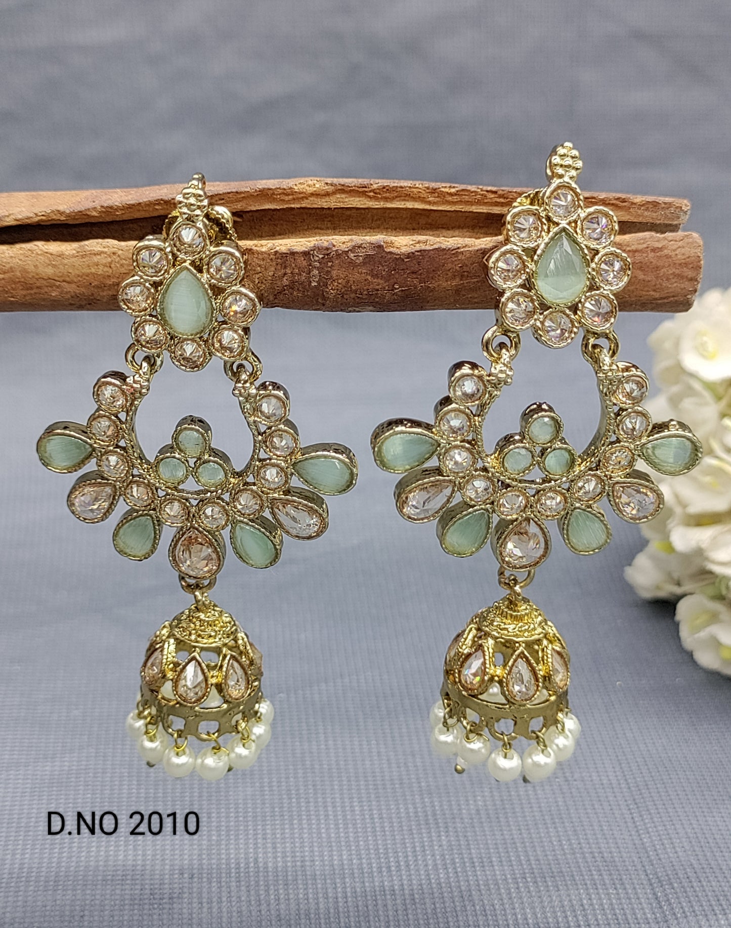 Polki Mehandi Jumki Earring Sku 2010 rchiecreation