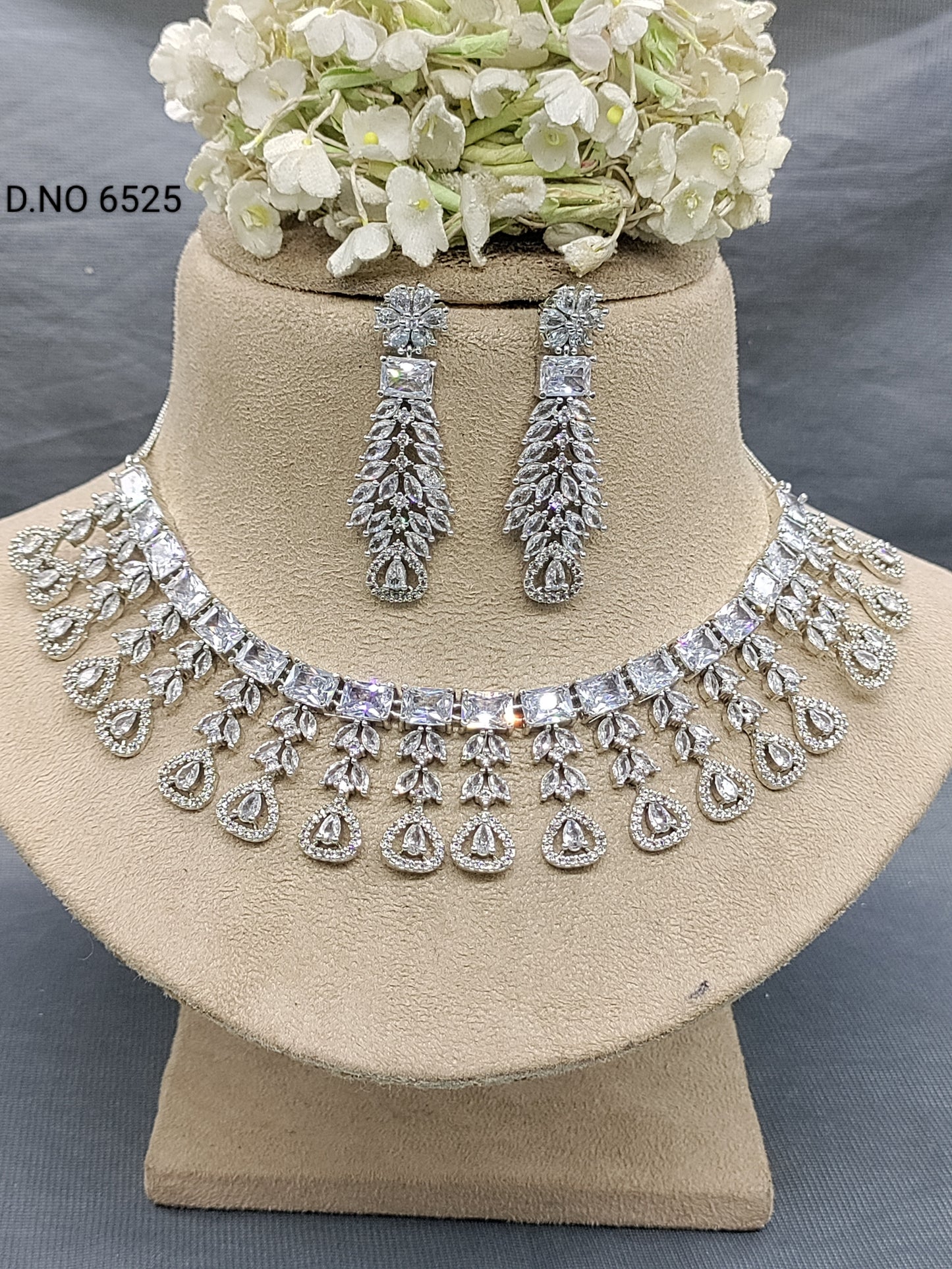 Cz Ad Rodium Necklace Sku 6525 rchiecreation