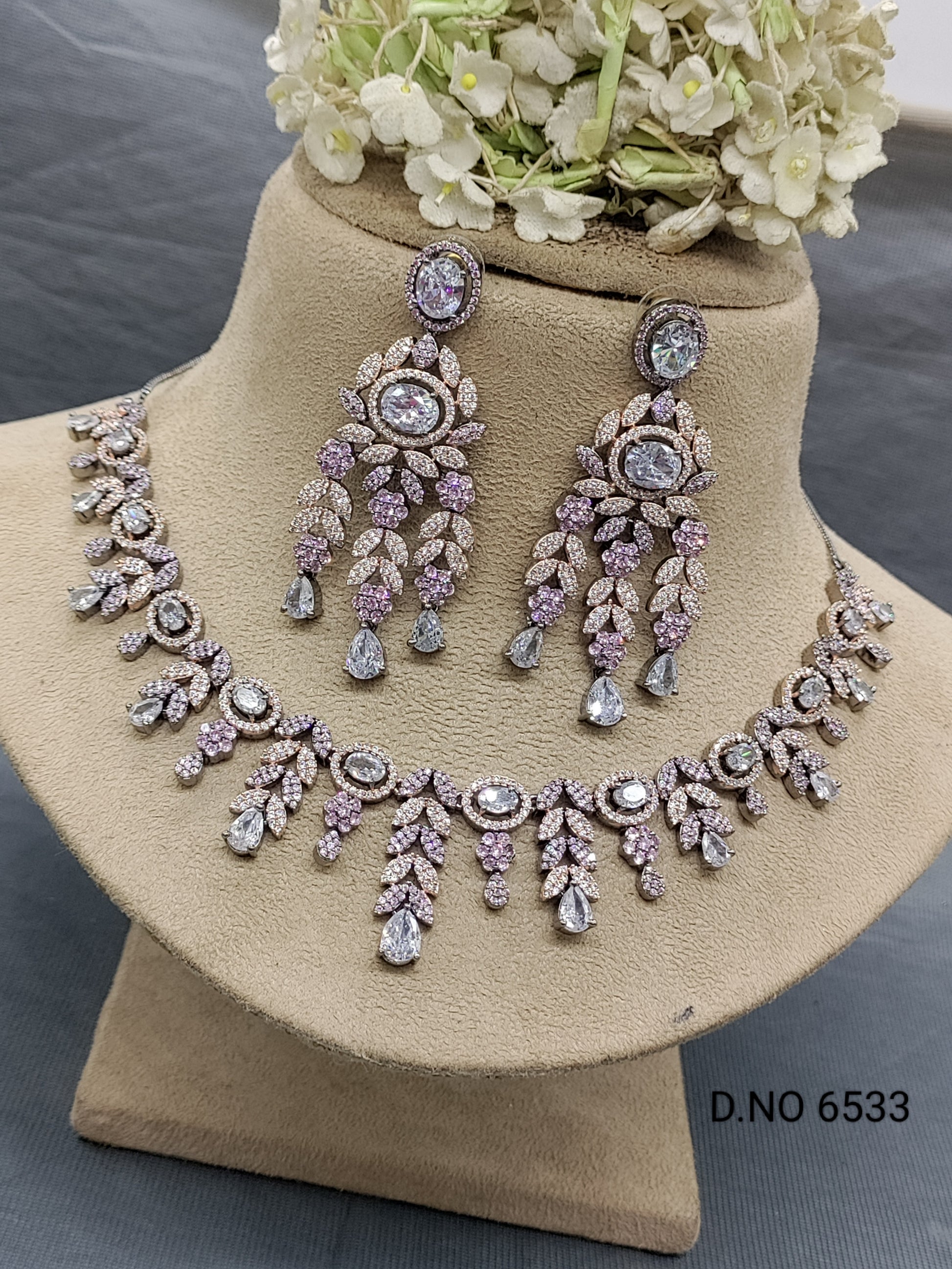 Cz Ad Victorian Necklace Set Sku 6533 rchiecreation