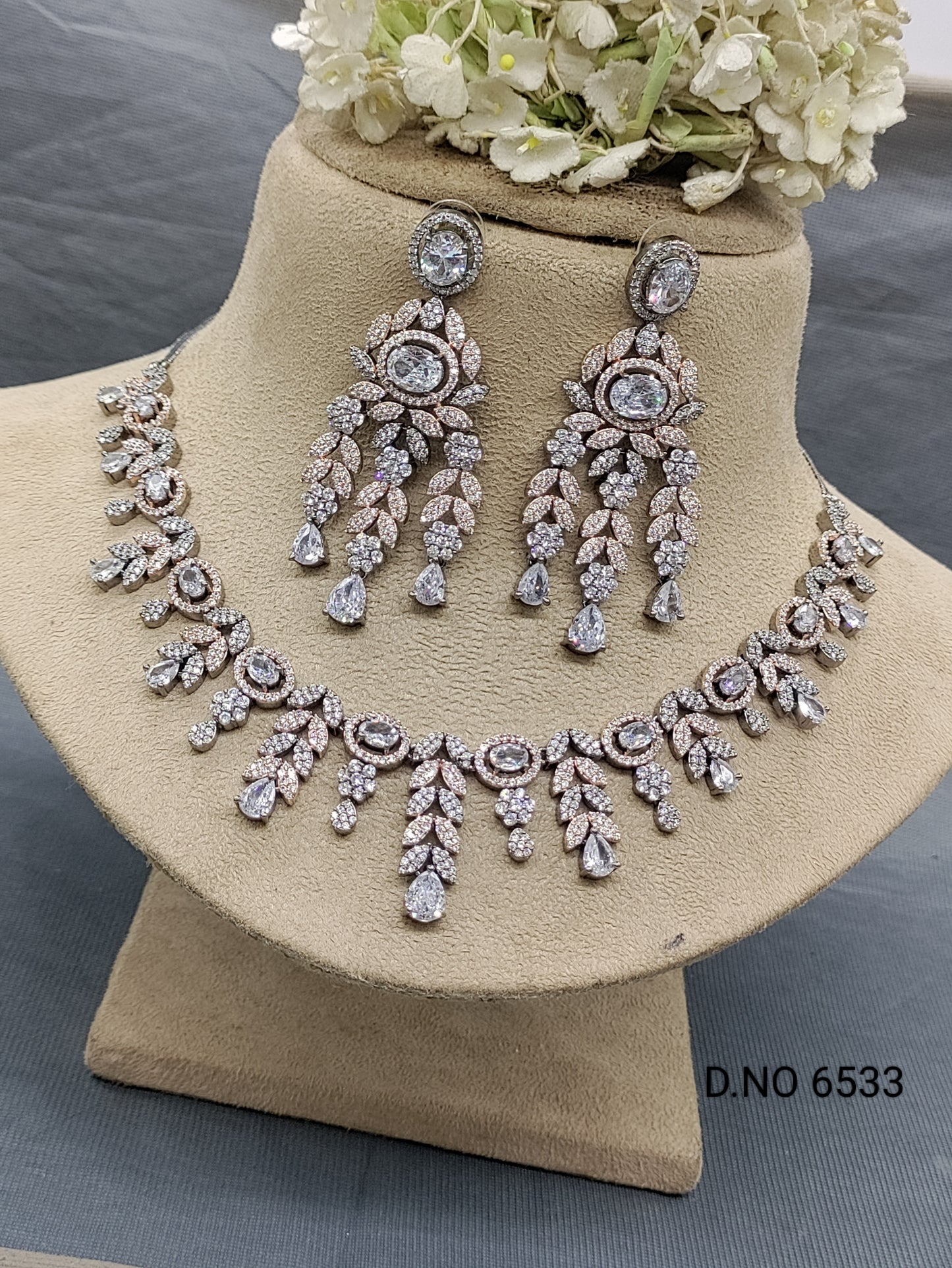 Cz Ad Victorian Necklace Set Sku 6533 rchiecreation