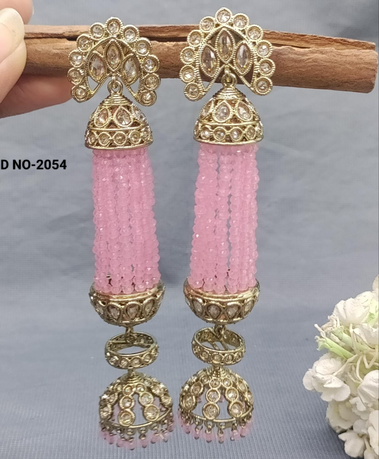 Polki Jhumki Earrings Sku-2054 rchiecreation