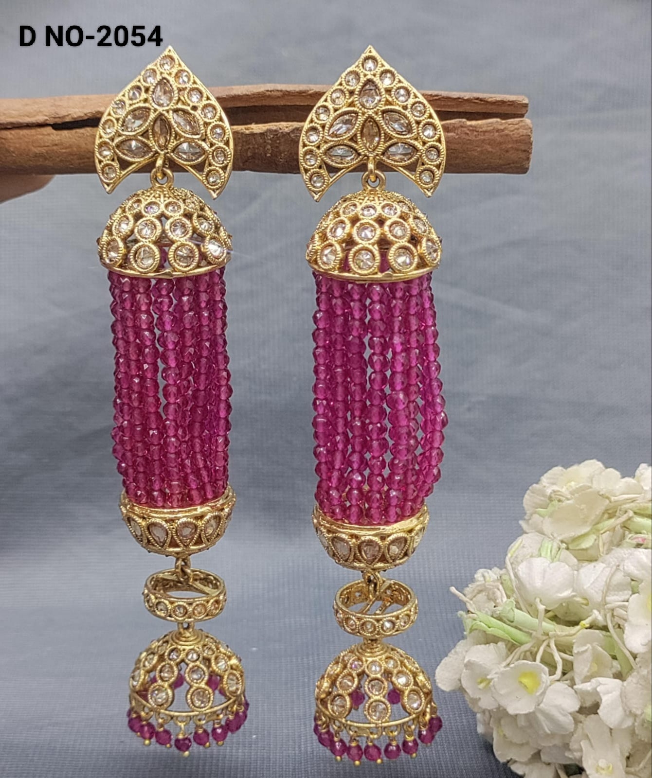 Polki Jhumki Earrings Sku-2054 rchiecreation