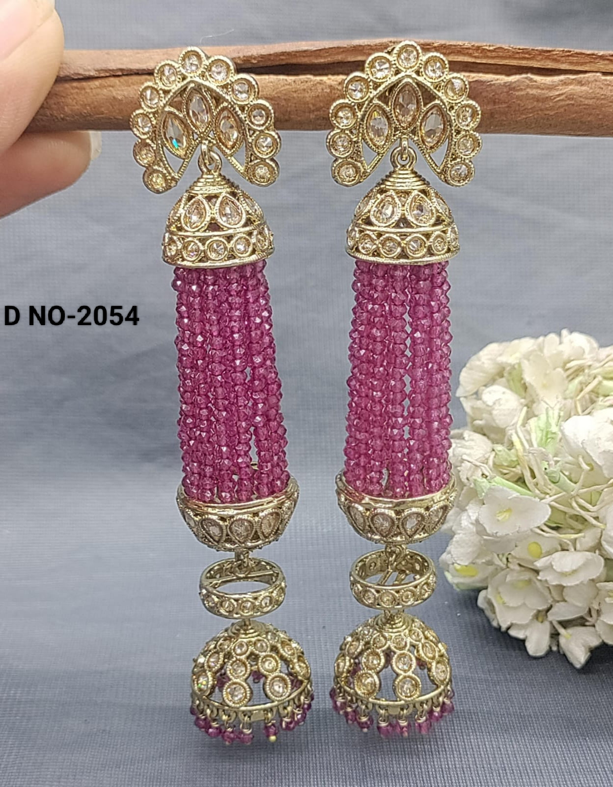 Polki Jhumki Earrings Sku-2054 rchiecreation