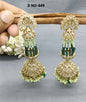 Polki Earring Long Jhumki Mehndi Sku-449 A3 rchiecreation