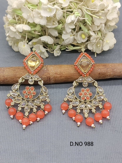 Mehandi  Polki  Earring Sku-988 A1 rchiecreation