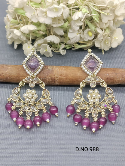 Mehandi  Polki  Earring Sku-988 A1 rchiecreation