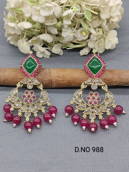 Mehandi  Polki  Earring Sku-988 A1 rchiecreation